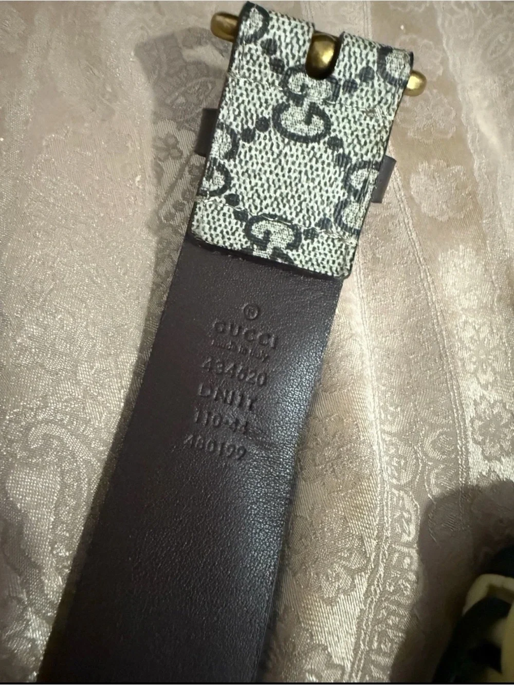 Gucci Brown Beige GG Canvas Belt Bag with Gold Hardware